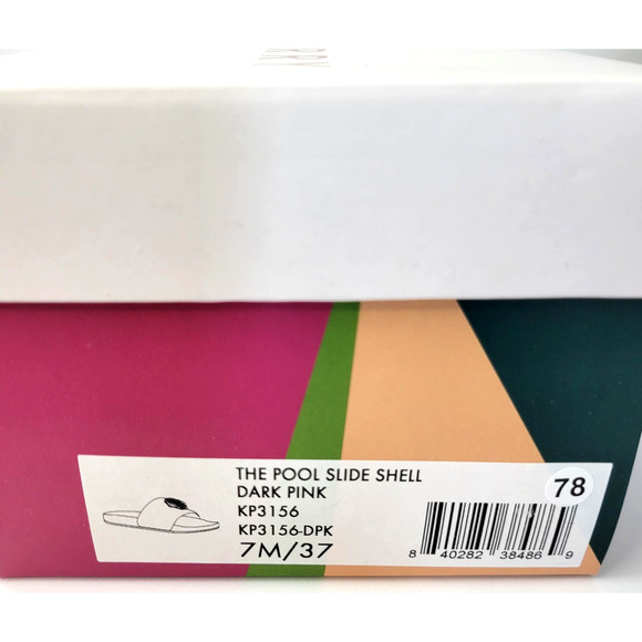 Katy Perry Pool Slide Shell Shoes Womens Size 7M Dark Pink Gold Seashell Sandals - Picture 12 of 12